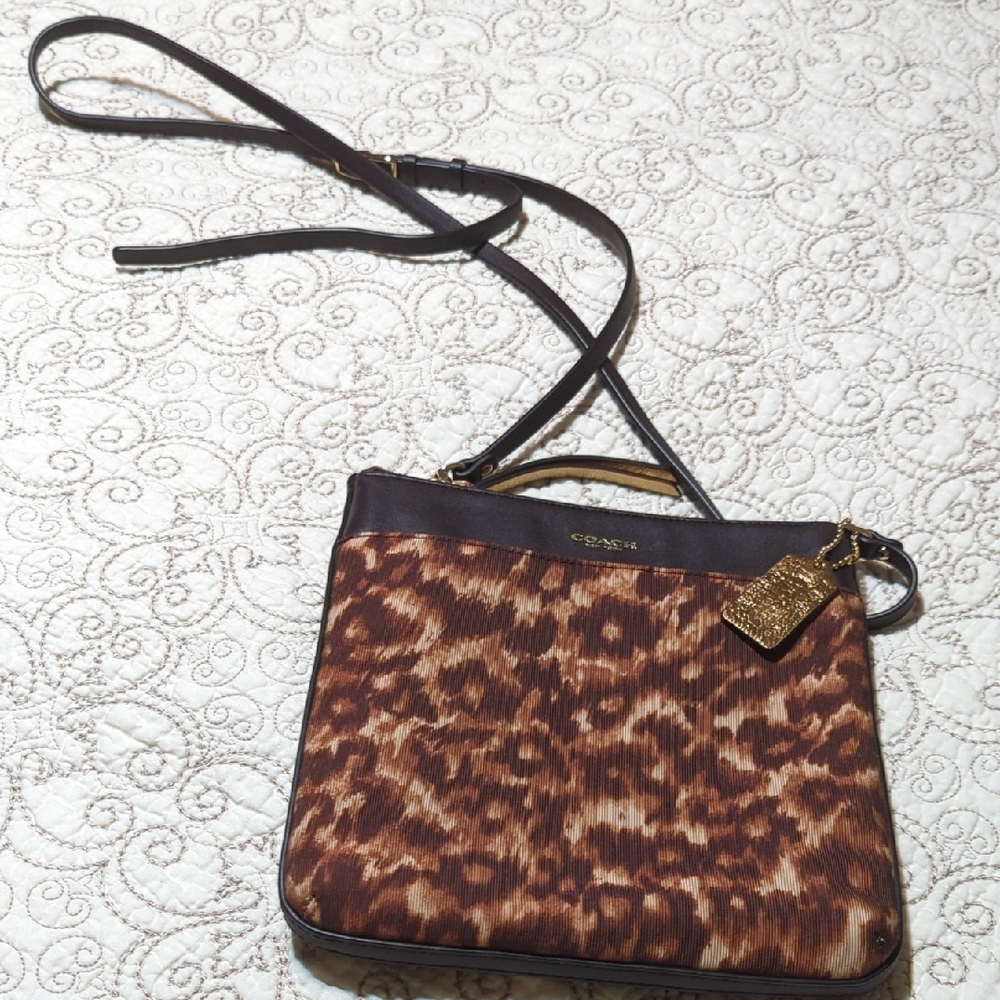 Coach Brown Leopard Print Crossbody Bag